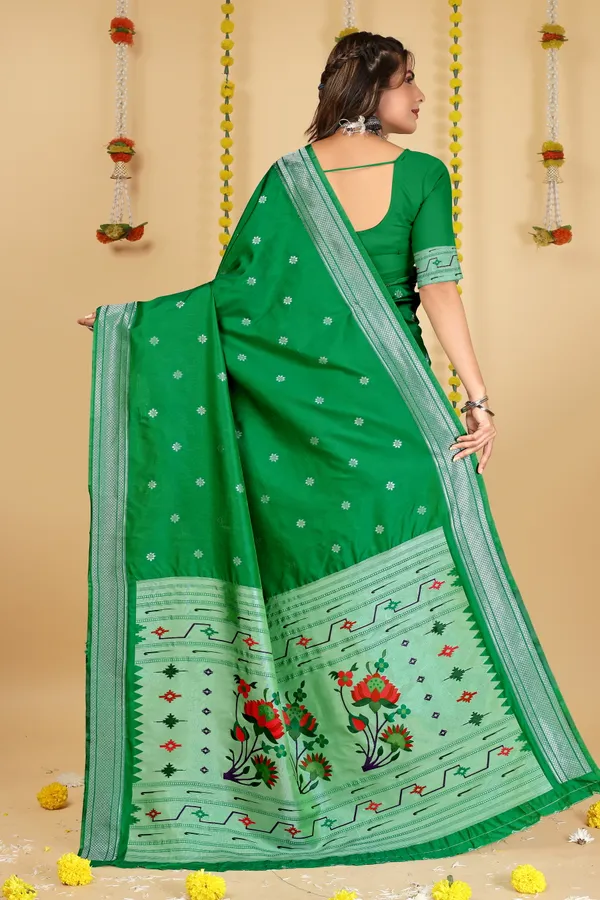 GREEN_PURE_SILK_PAITHANI_SAREE